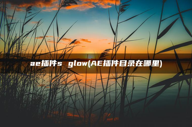 ae插件s glow(AE插件目录在哪里)