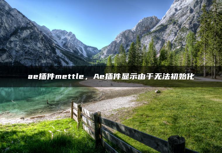 ae插件mettle，Ae插件显示由于无法初始化