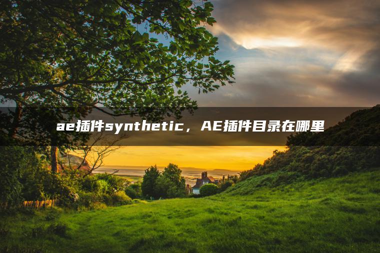 ae插件synthetic，AE插件目录在哪里