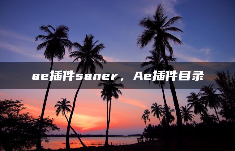 ae插件saner，Ae插件目录