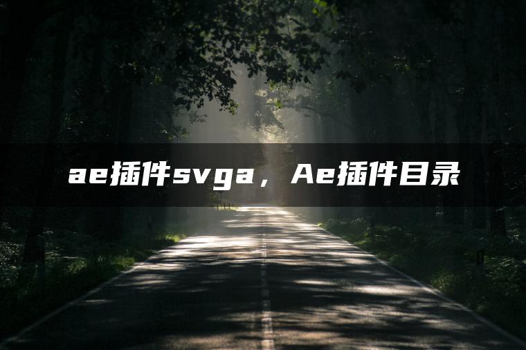 ae插件svga，Ae插件目录