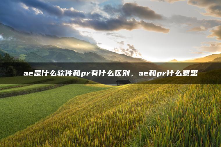 ae是什么软件和pr有什么区别，ae和pr什么意思