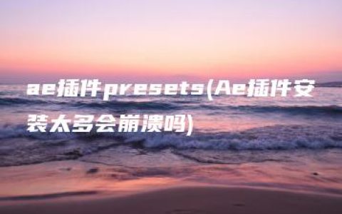 ae插件presets(Ae插件安装太多会崩溃吗)