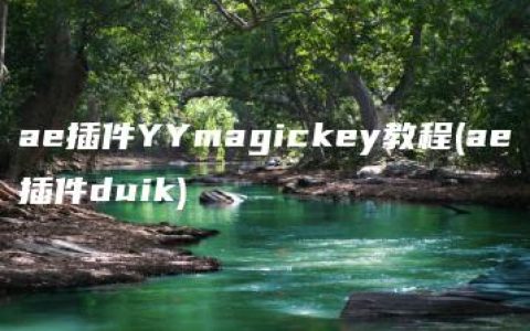 ae插件YYmagickey教程(ae插件duik)