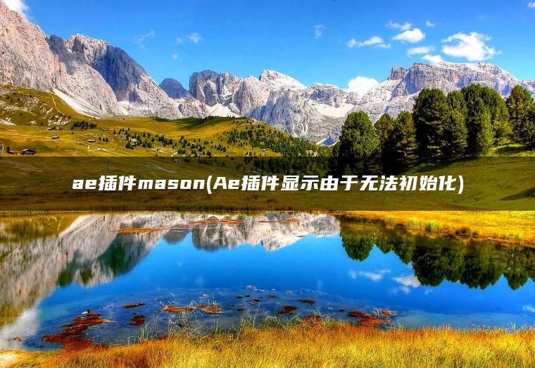 ae插件mason(Ae插件显示由于无法初始化)