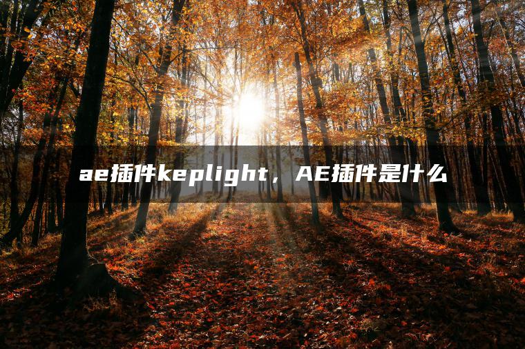 ae插件keplight，AE插件是什么