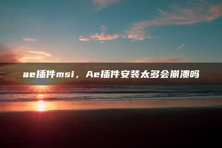 ae插件msi，Ae插件安装太多会崩溃吗