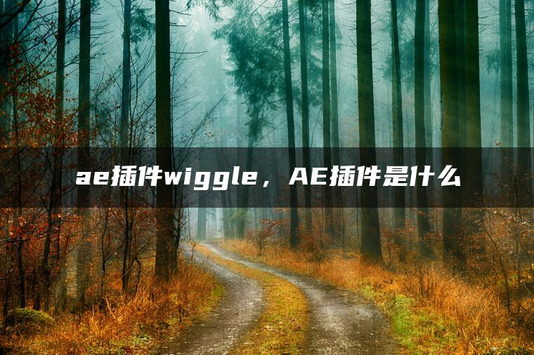 ae插件wiggle，AE插件是什么