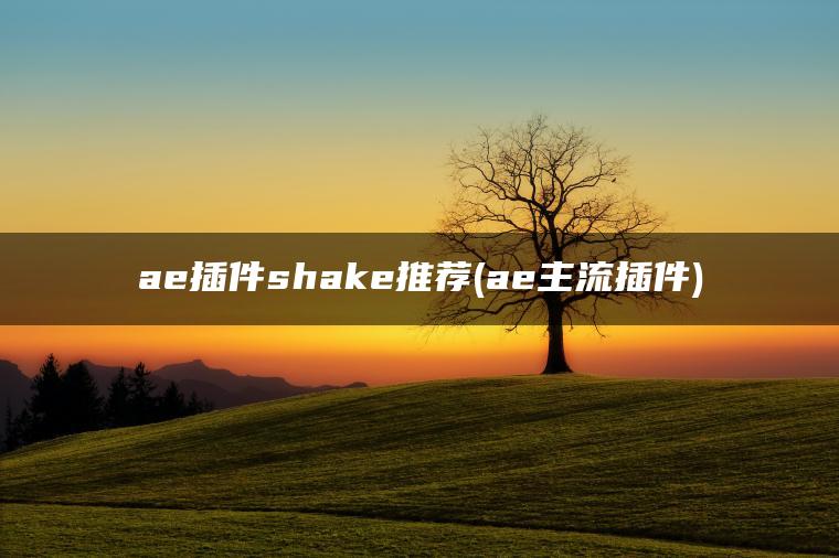 ae插件shake推荐(ae主流插件)