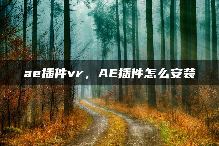 ae插件vr，AE插件怎么安装