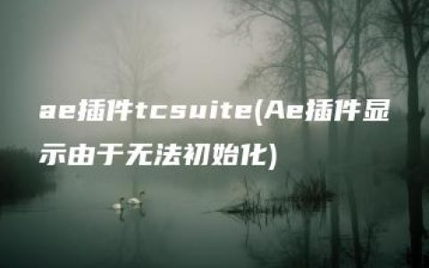 ae插件tcsuite(Ae插件显示由于无法初始化)