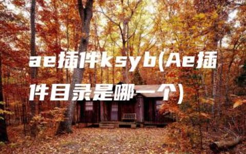 ae插件ksyb(Ae插件目录是哪一个)