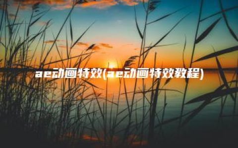 ae动画特效(ae动画特效教程)