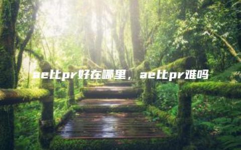 ae比pr好在哪里，ae比pr难吗