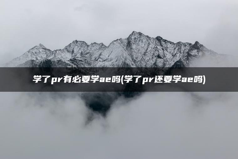 学了pr有必要学ae吗(学了pr还要学ae吗)