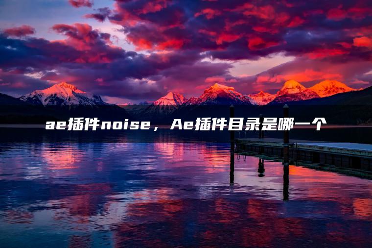 ae插件noise，Ae插件目录是哪一个