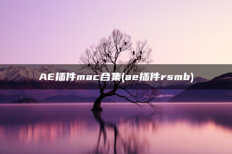 AE插件mac合集(ae插件rsmb)