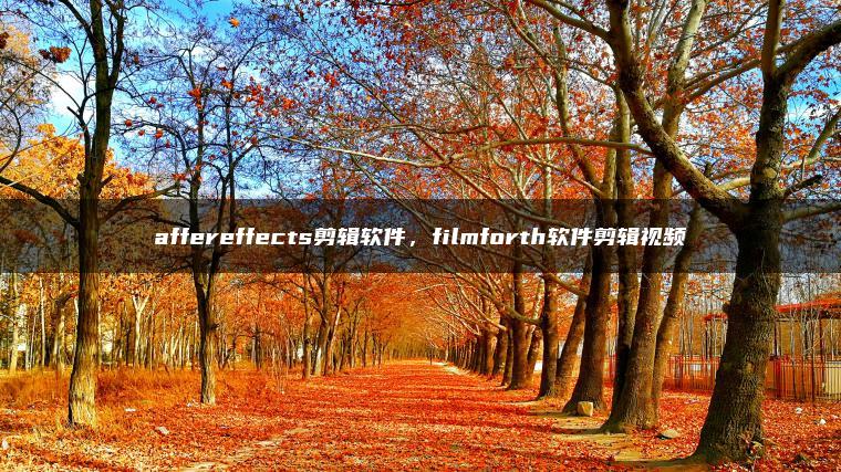 affereffects剪辑软件，filmforth软件剪辑视频