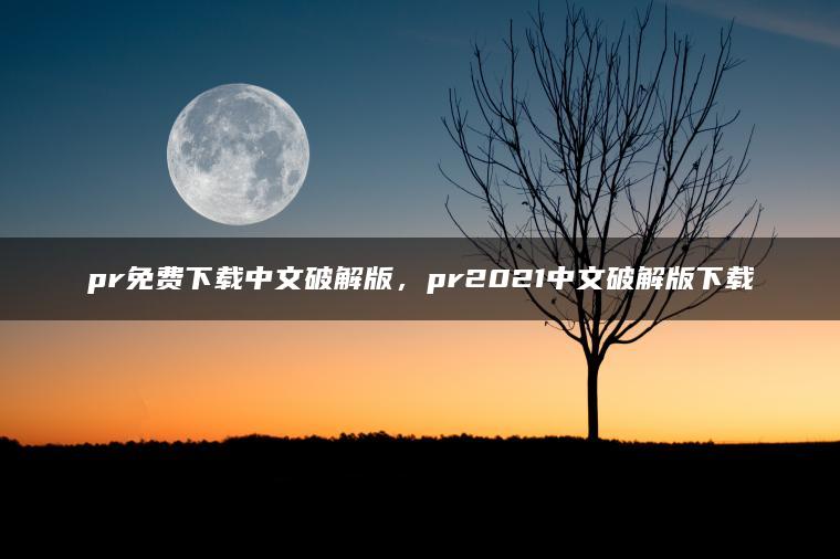 pr免费下载中文破解版，pr2021中文破解版下载