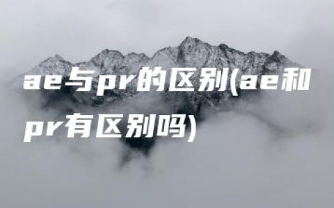 ae与pr的区别(ae和pr有区别吗)