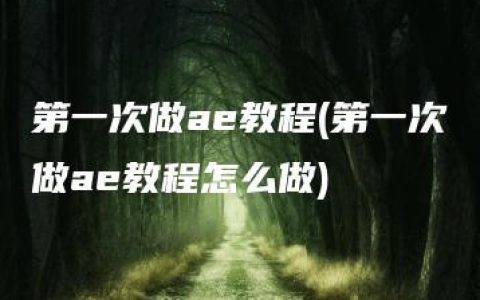 第一次做ae教程(第一次做ae教程怎么做)