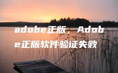 adobe正版，Adobe正版软件验证失败