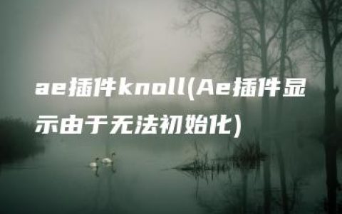 ae插件knoll(Ae插件显示由于无法初始化)