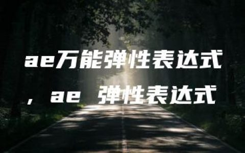 ae万能弹性表达式，ae 弹性表达式