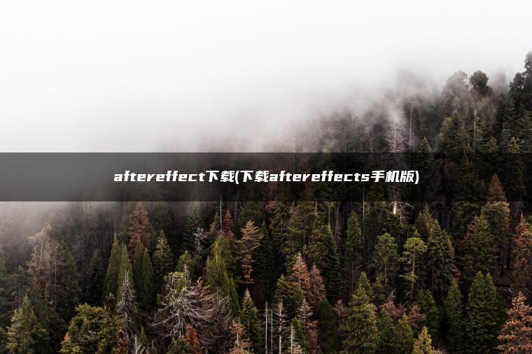 aftereffect下载(下载aftereffects手机版)