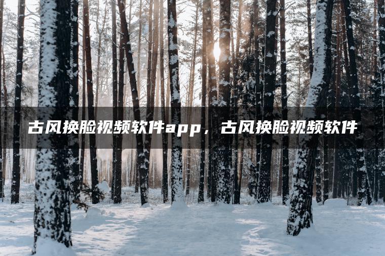 古风换脸视频软件app，古风换脸视频软件