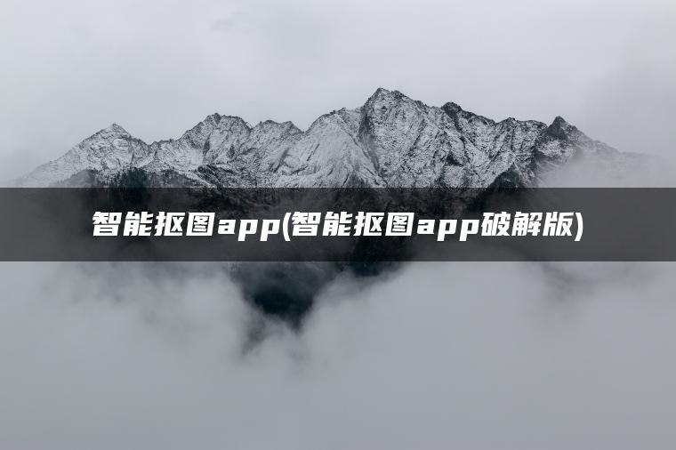 智能抠图app(智能抠图app破解版)